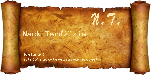 Nack Terézia névjegykártya